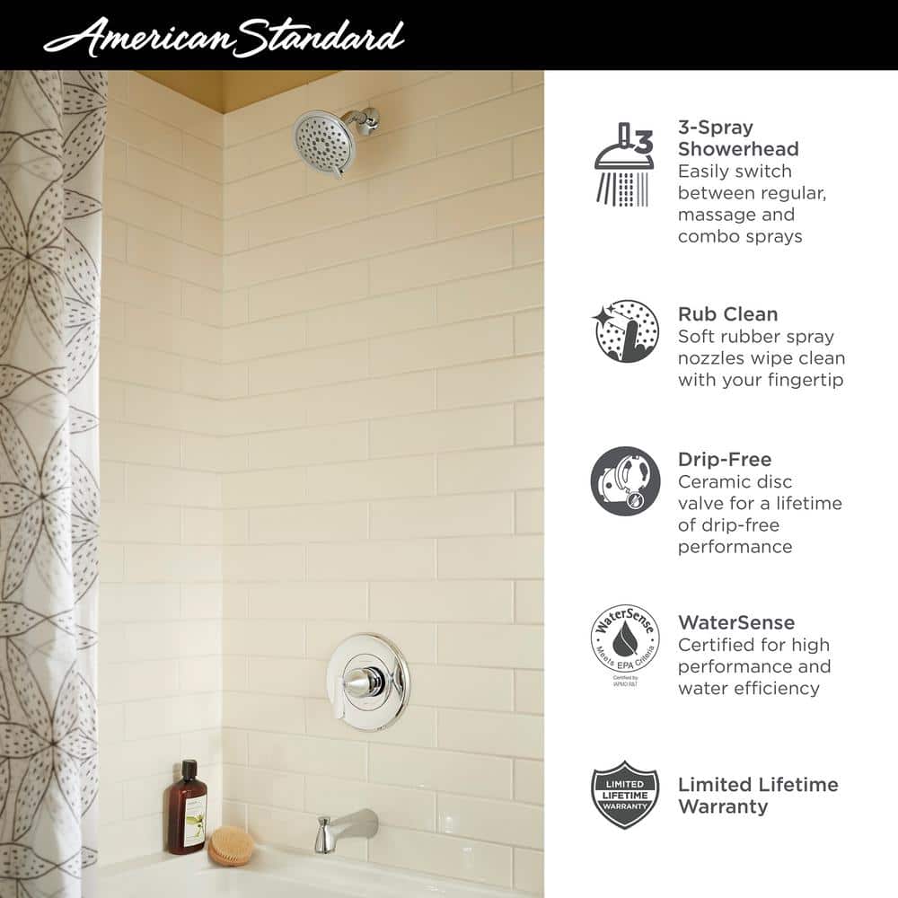Brushed Nickel Wall Mounted Tub and Shower Trim Kit