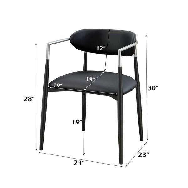 Acme Furniture Gavan Black Synthetic Leather Arm Chair (Set of 2