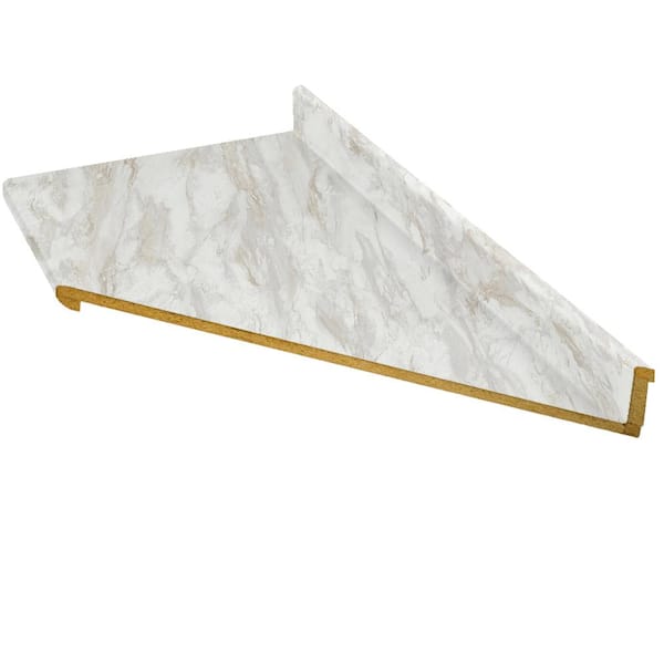 Hampton Bay 10 ft. Right Miter Laminate Countertop in Textured Drama Marble with Eased Edge and Integrated Backsplash
