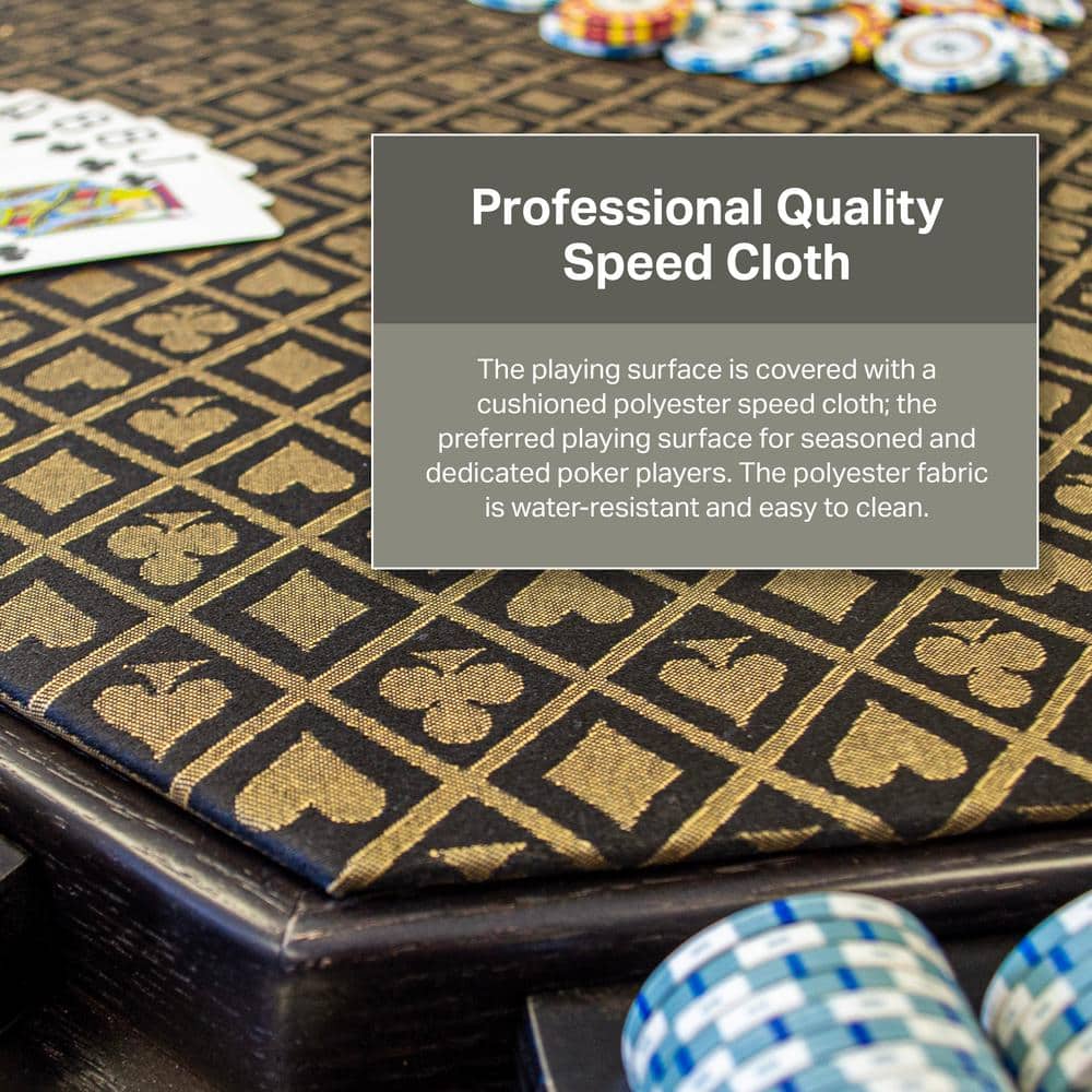 Mocha Oak 48'' Octagonal Poker Table with Metal Base
