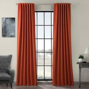 Semi-Opaque Blaze Orange Blackout Curtain - 50 in. W x 96 in. L (Panel)