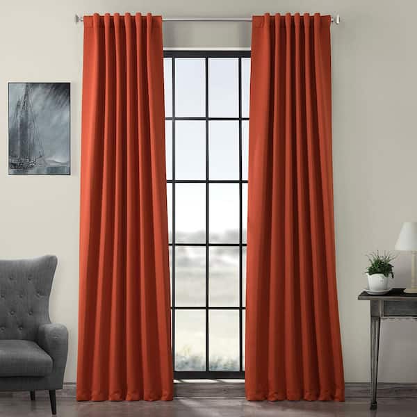 Exclusive Fabrics & Furnishings Blaze Polyester Room Darkening Curtain - 50 in. W x 108 in. L Rod Pocket with Back Tab Single Curtain Panel
