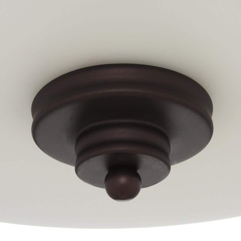 Elegant Jackson Bronze 15.75" Semi-Flush Bowl Ceiling Light with Opal Glass