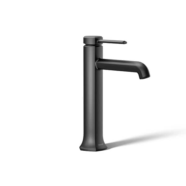 KOHLER Occasion Tall Single-Handle Single-Hole Bathroom Faucet in Matte Black
