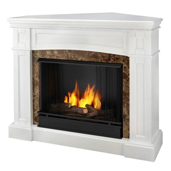 Real Flame Bentley 40 in. Gel Fuel Fireplace in White-DISCONTINUED
