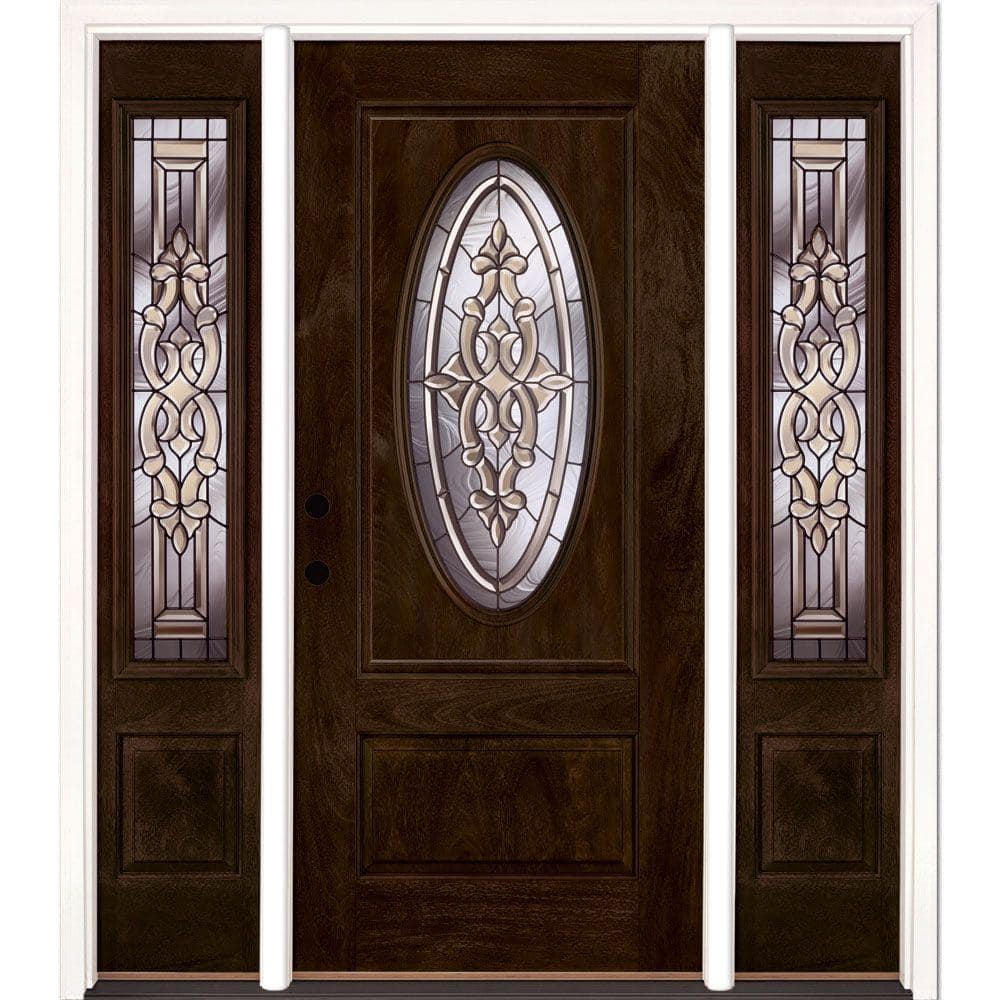 59.5 in.x81.625in.Silverdale Patina 3/4 Oval Lt Stained Chestnut Mahogany R