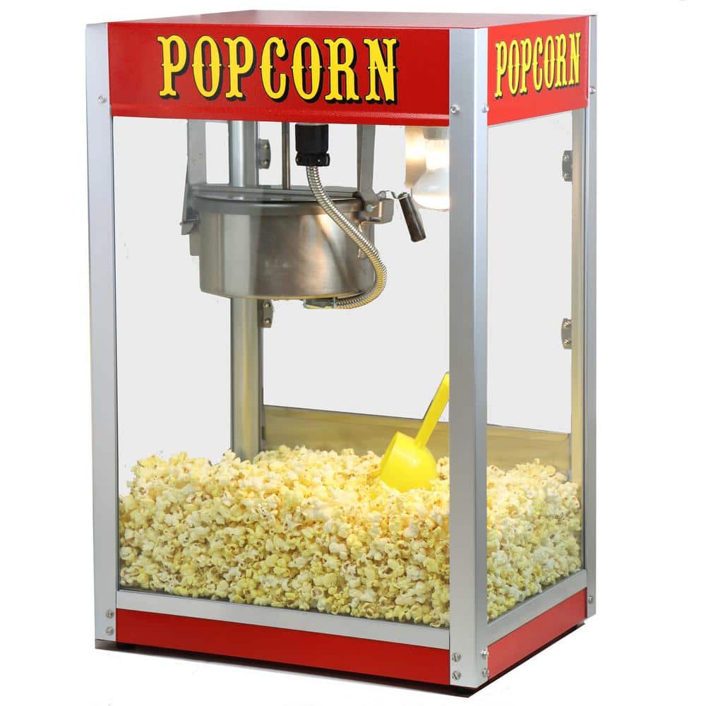 Paragon Theater Pop 8 oz. Red Stainless Steel Countertop Popcorn Machine  1108110 - The Home Depot