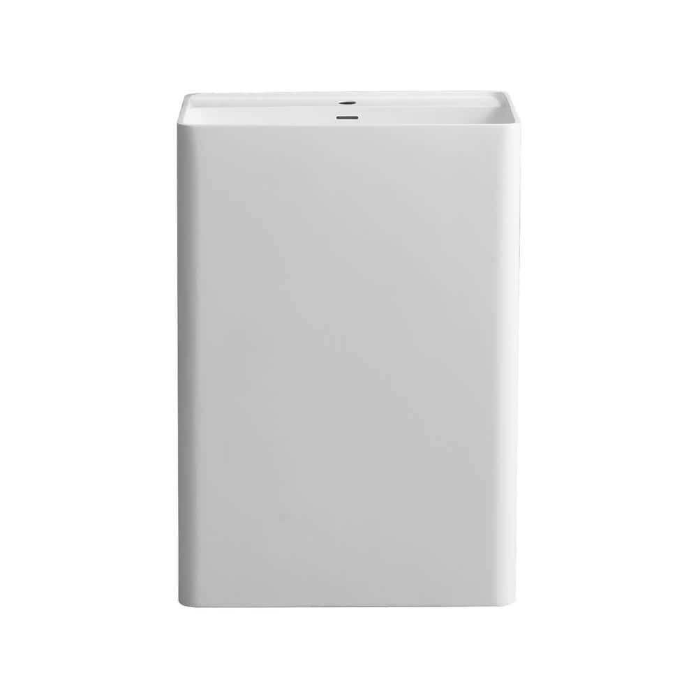 17 in. W x 35 in. D Rectangular Solid Surface Basin in White