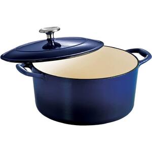6.5 Qt. Round Enameled Cast Iron Dutch Oven In Gradated Cobalt with Lid