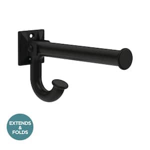 Square Extend-A-Hook Wall Hook in Matte Black (1-Pack)