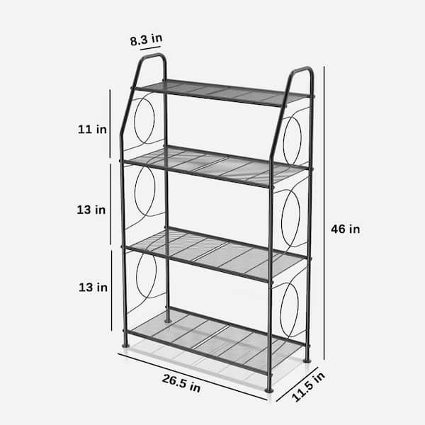 46 in. H x 26.5 in. x 11.5 in. Indoor/Outdoor Black Metal Plant
