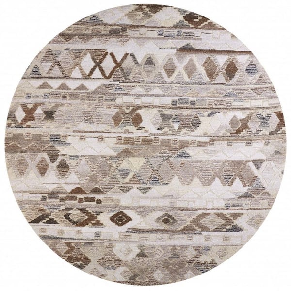 2 ft. x 8 ft. Gray, Ivory Abstract Area Rug