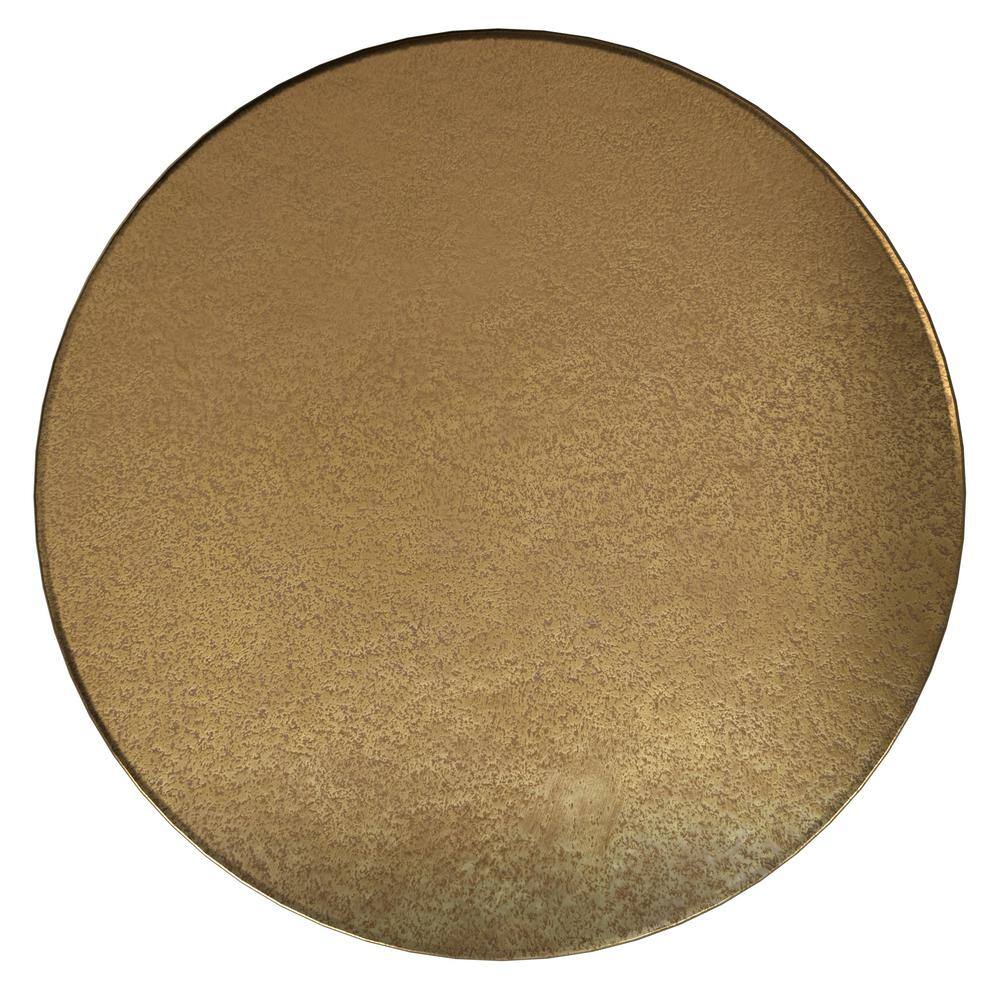 Cody 16" Round Antique Brass and Bronze Metal Side Table
