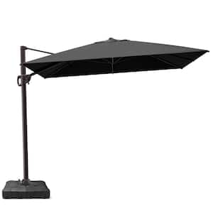 11 ft. x 9 ft. Rectangular 360° Rotation Cantilever Patio Umbrella in Black with 220 lbs. Umbrella base