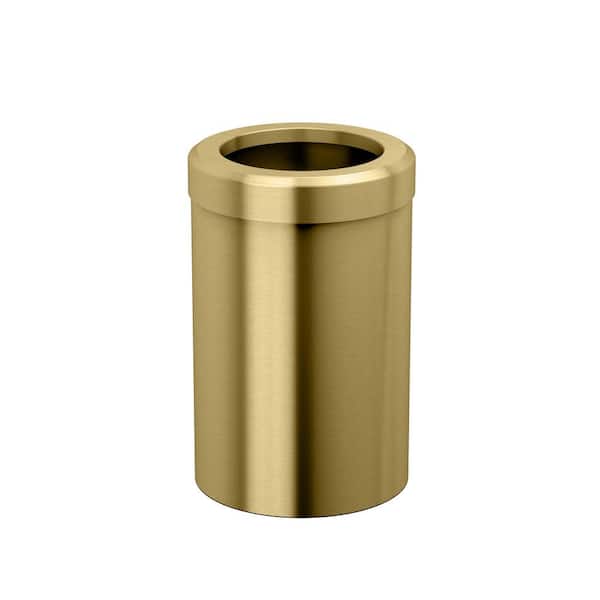 Gatco Modern Waste Can Round in Brushed Brass
