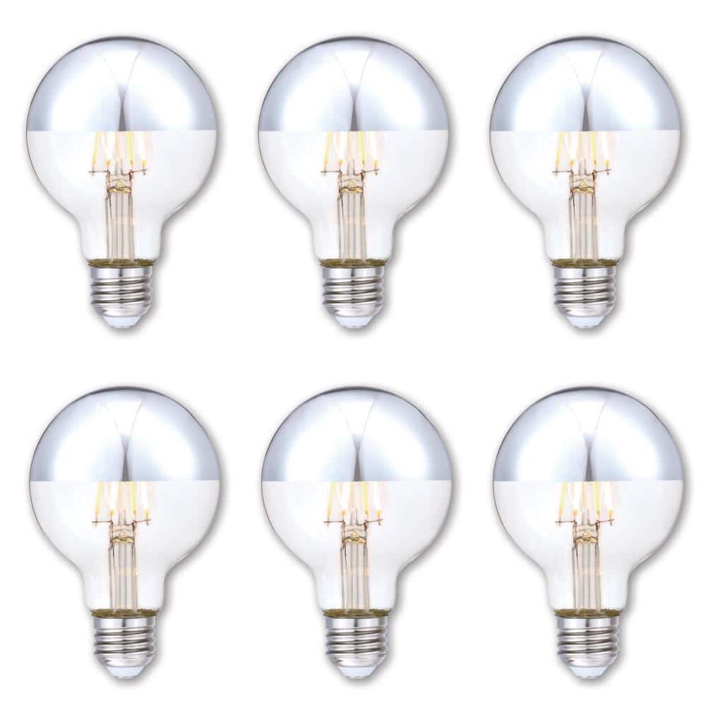 4.5 Watt White Half Chrome Dimmable LED Light Bulb, 6-Pack