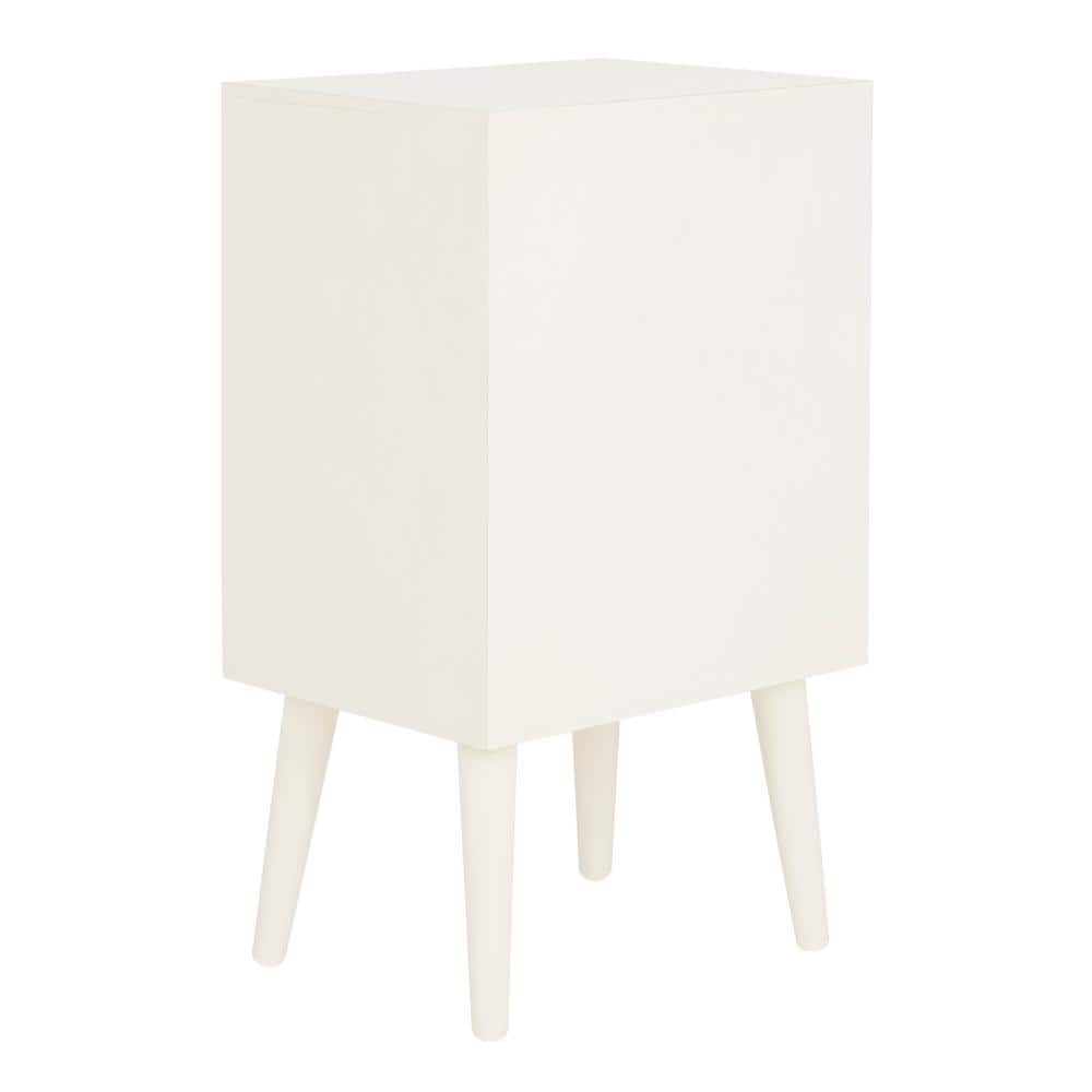 Pomona Antique White Mid-Century 3-Drawer Transitional Accent Table