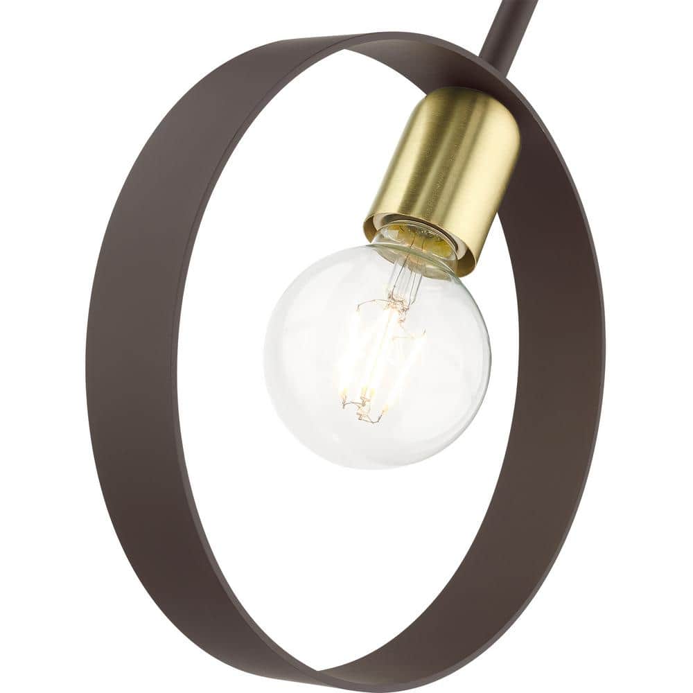 Modesto Mini Bronze and Satin Brass LED Pendant Light