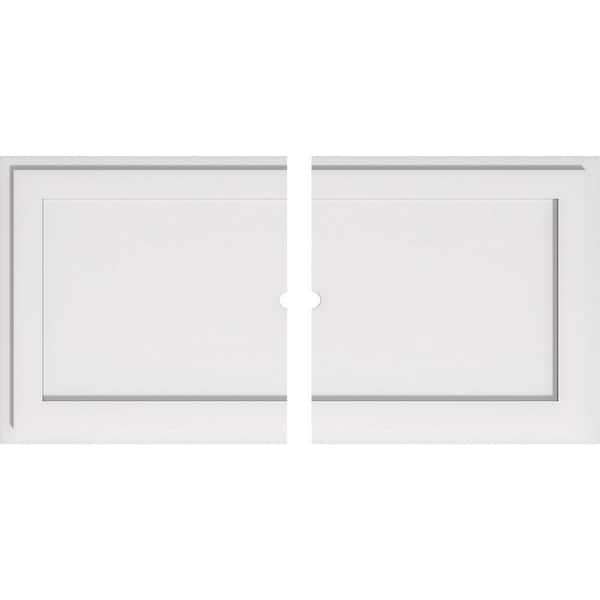 Ekena Millwork 34 in. W x 17 in. H x 1 in. ID x 1 in. P Rectangle Architectural Grade PVC Contemporary Ceiling Medallion (2-Piece)