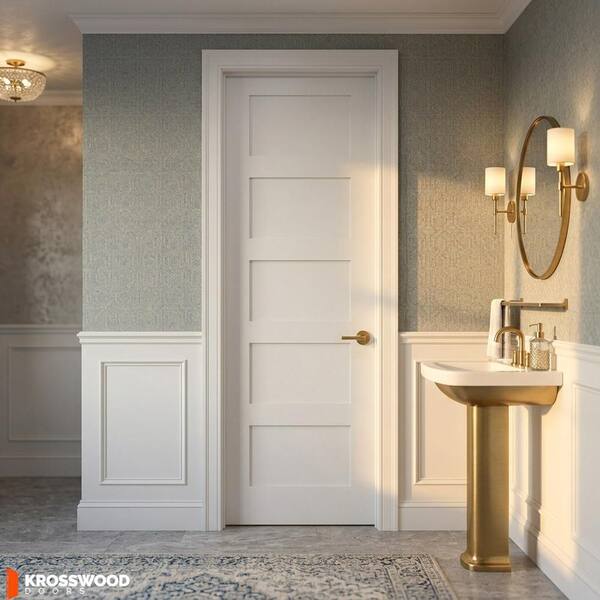 Krosswood Doors 32 in. x 96 in. Shaker 5-Panel Solid Core MDF