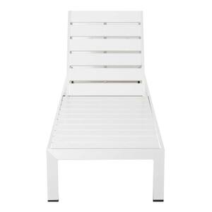 White Aluminum Frame Adjustable Outdoor Chaise Lounger