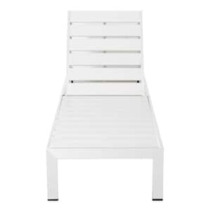 White Aluminum Frame Adjustable Outdoor Chaise Lounger