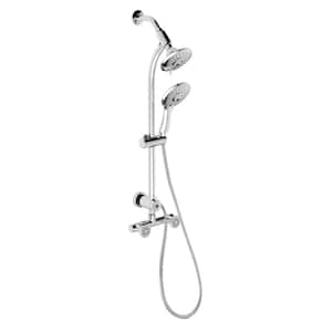 Belanger 2-Spray 8 in. Dual Shower Head and Handheld Shower Head with Body Jets in Polished Chrome