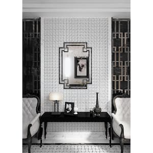 Gray 11 in. x 11 in. Basket Weave with Dot Polished Marble Mosaic Tile (4.20 sq. ft./Case)