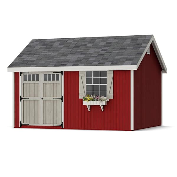 Little Cottage Co. Colonial Pinehurst 12 ft. x 14 ft. Outdoor Wood Storage Shed Precut Kit with Operable Window (168 sq. ft.)