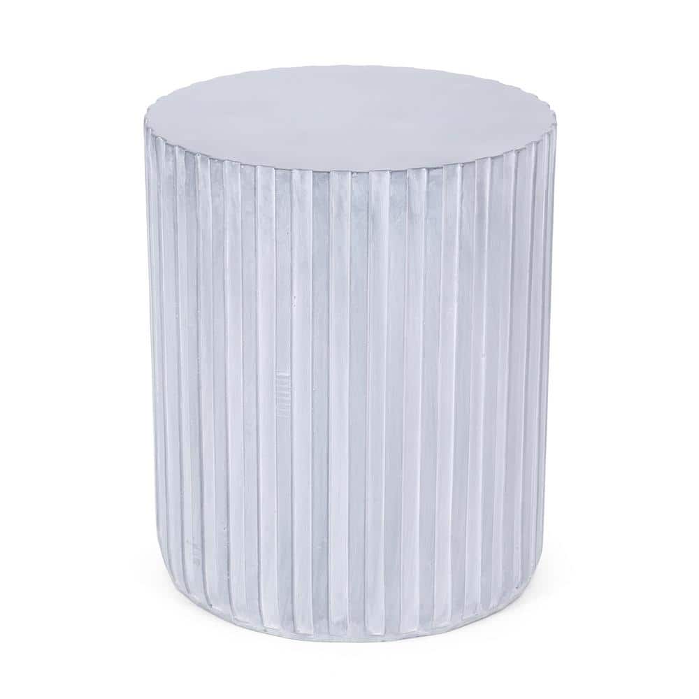Light Blue Metal Outdoor End Table with Superior Strength and Durability