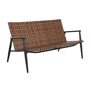 50.4 in. 2-Person Aluminum and Rattan Outdoor Bench