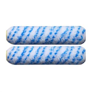 6-1/2 in. x 1/2 in. Mini Fabric Blue Paint Roller Covers (2-Pack )