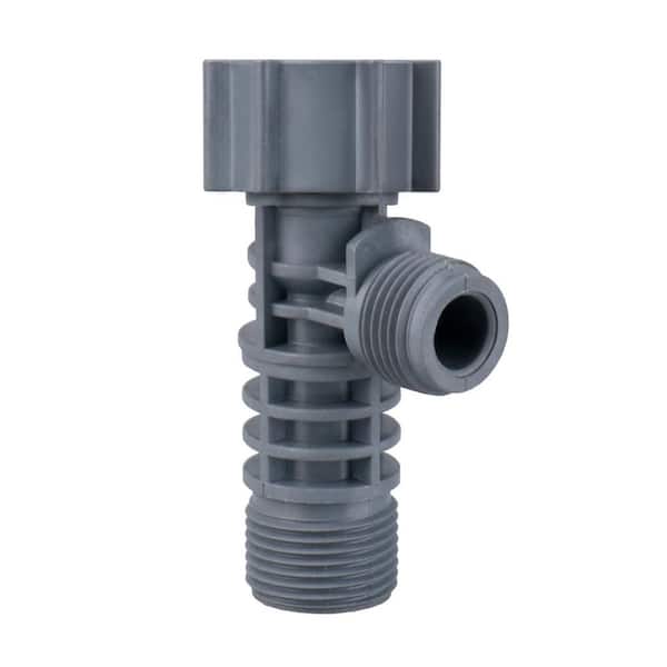 7/8 Inch 1-Piece Bidet T Adapter with Wing Nut and Rubber Seal in Gray for PF2 and Newer Washlets