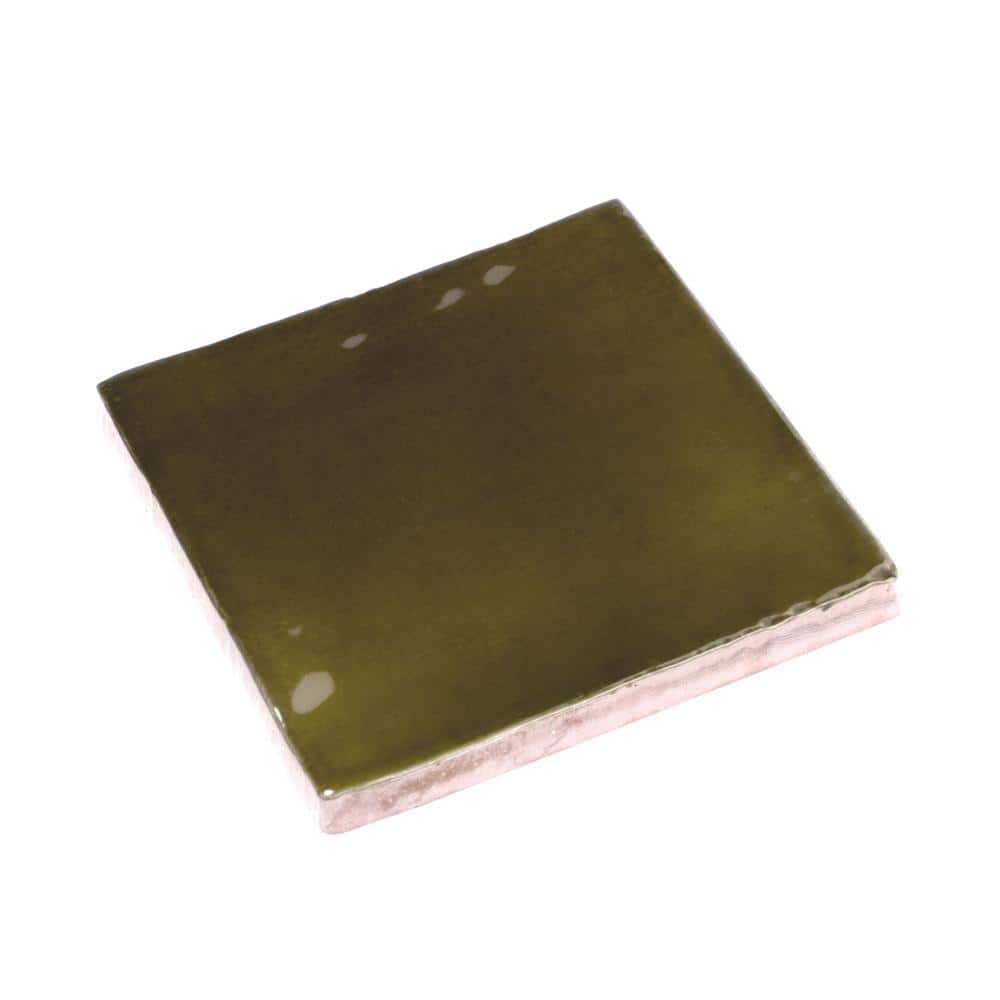 Olive Green Glossy Ceramic Square Wall and Floor Tile