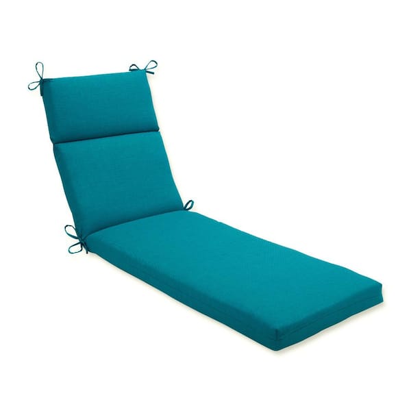 Pillow Perfect Solid 21 x 28.5 Outdoor Chaise Lounge Cushion in Peacock Rave