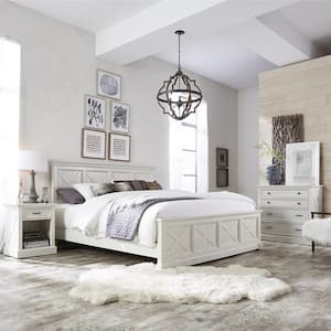 Seaside Lodge 3-Piece Hand Rubbed White Queen Bedroom Set