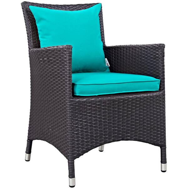 MODWAY Convene Wicker Outdoor Patio Dining Chair in Espresso with