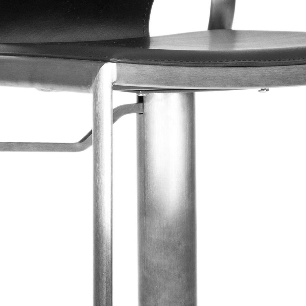 Armondo Black Leather Adjustable Swivel Bar Stool