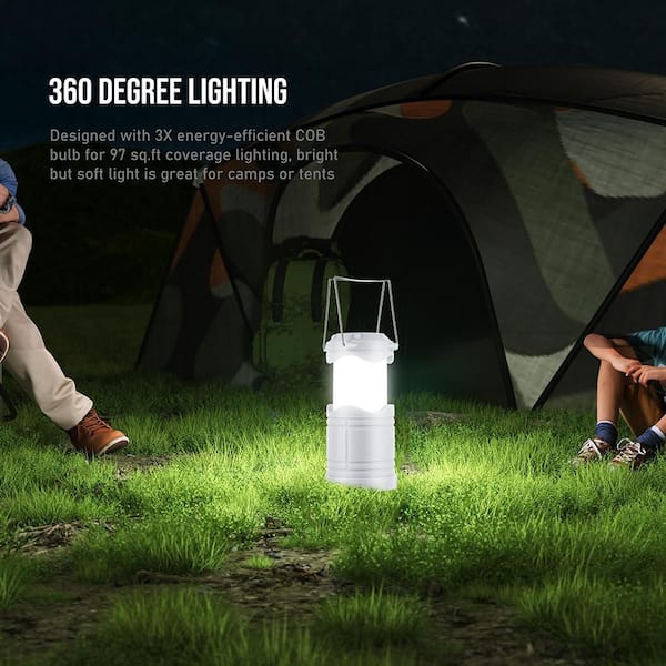 White Battery Powered Portable Collapsible Hanging Night Light