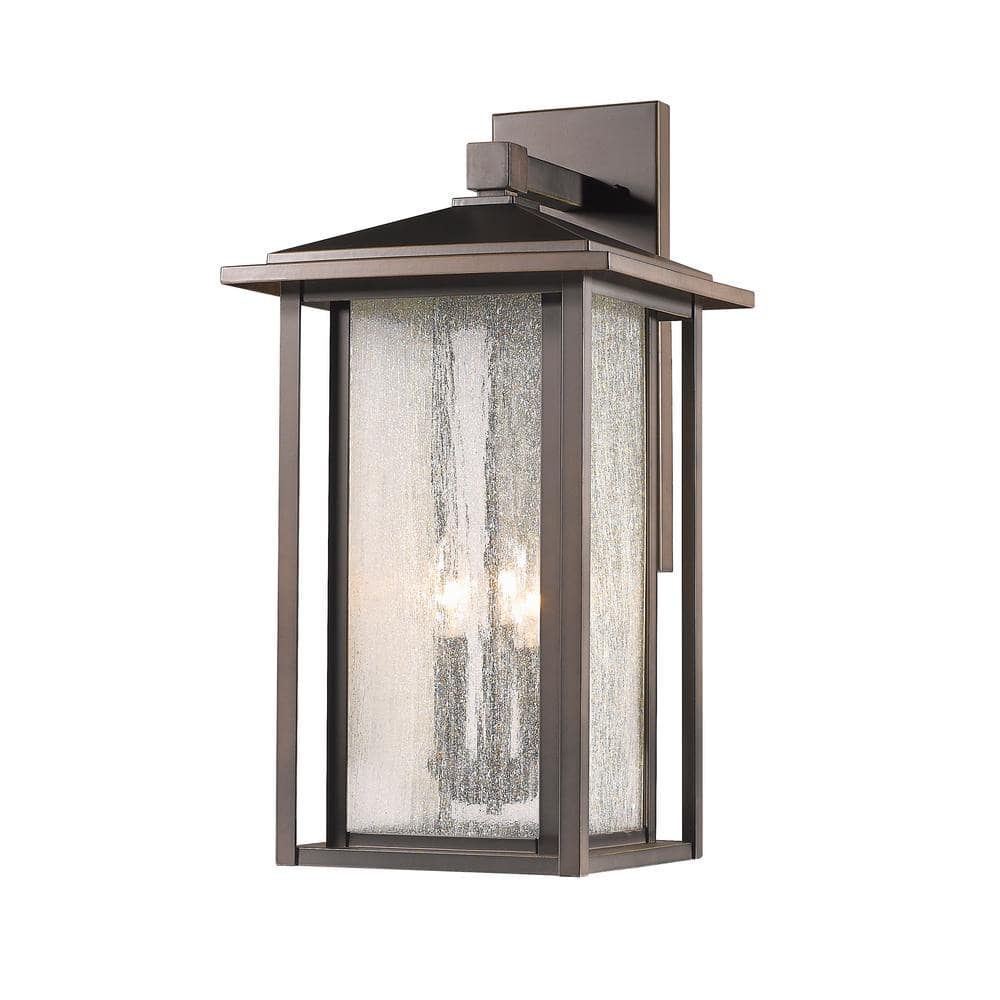 Aspen Oil Rubbed Bronze Outdoor Hardwired Lantern Wall Sconce with No Bulbs