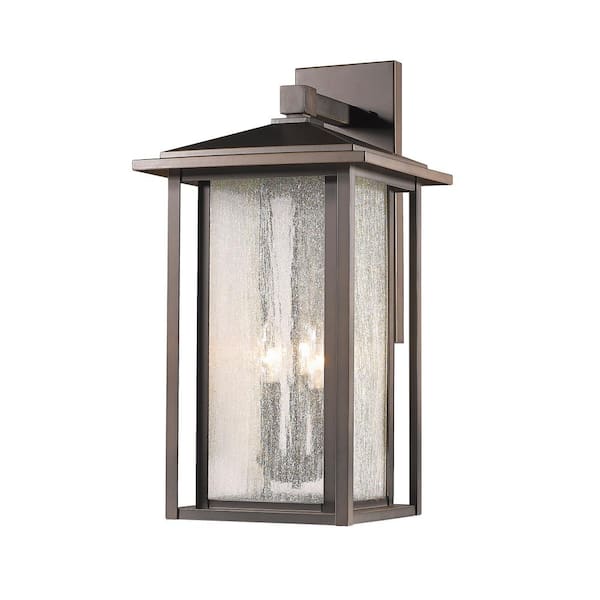 Unbranded Aspen Oil Rubbed Bronze Outdoor Hardwired Lantern Wall Sconce with No Bulbs Included