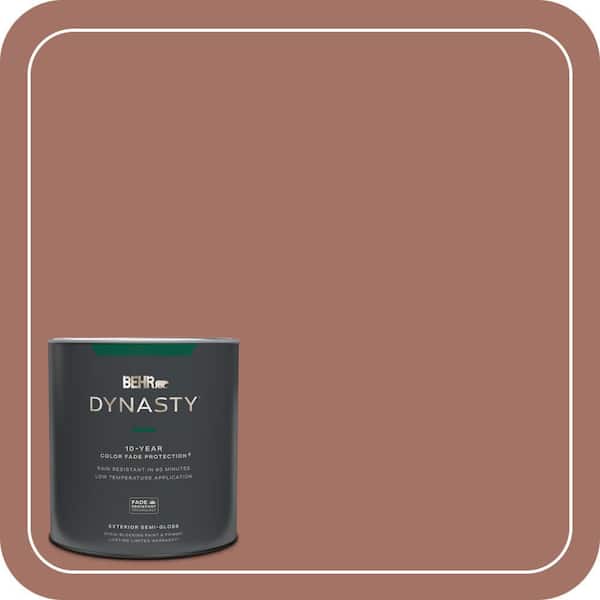 BEHR DYNASTY 1 qt. #200F-5 Toasted Nutmeg Semi-Gloss Exterior Stain-Blocking Paint & Primer