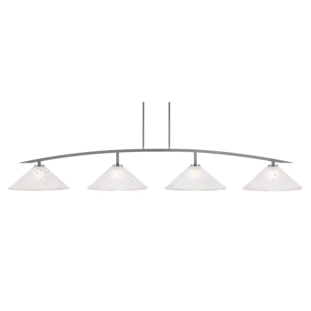 Siena 4-Light Graphite Billiard Light with 16 in. Frosted Crystal Glass Sha
