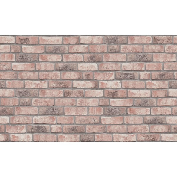 Unbranded Bricks and More Collection Beige Brick Weathered Effect Matte Finish Vinyl on Non-Woven Non-Pasted Wallpaper Roll