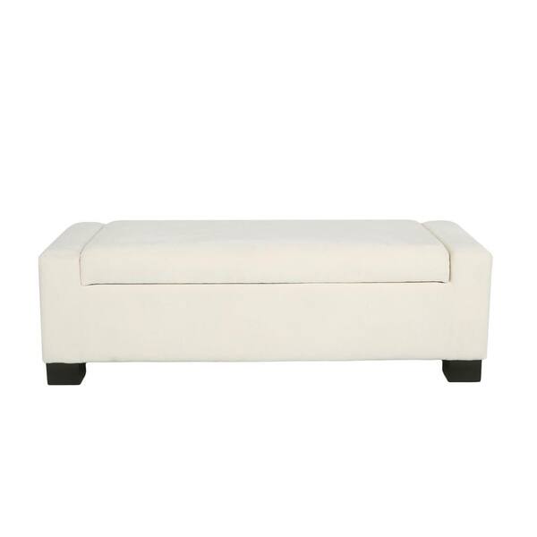 Noble House Betts Bella White Upholstered Modern Storage Ottoman 110928 ...