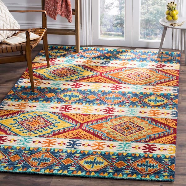 Aspen 11 ft. x 15 ft. Navy/Ivory Tribal Area Rug
