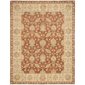 Antiquity Brown/Taupe 10 ft. x 14 ft. Border Area Rug