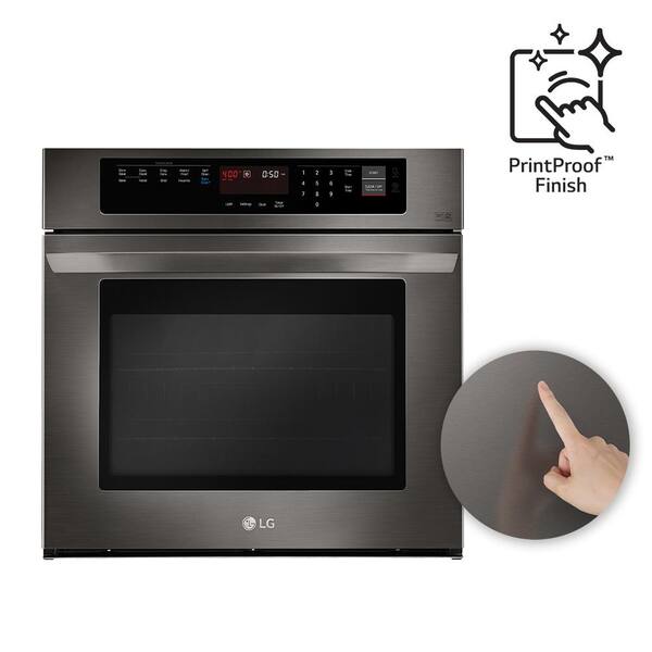 LG LWS3063BD 30" Black Stainless Single Electric Convection Wall Oven for sale online 