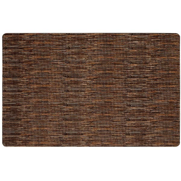SOHOME Smooth Step Brown/Black Houndstooth 24 in. x 35 in. Machine Washable Kitchen Mat