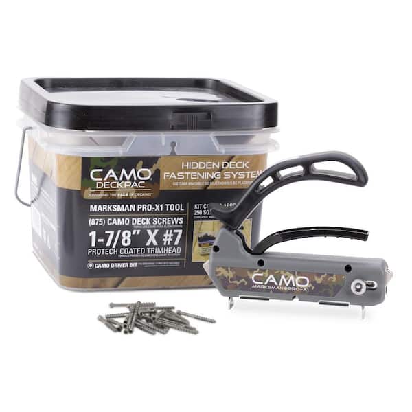 CAMO DeckPac 875 1-⅞ in. Exterior Coated Trimhead Hidden Edge Deck Screws with Marksman Pro-X1 and Driver Bits